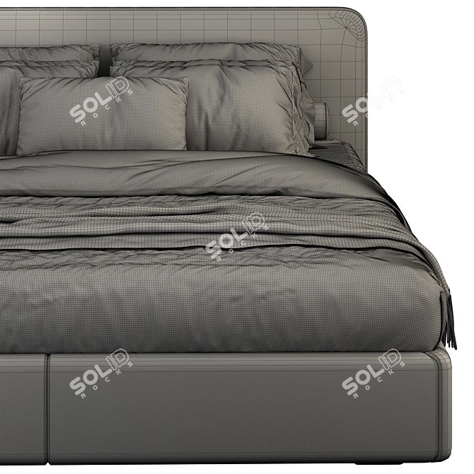 Elegant Newport Bed by West Elm 3D model image 4