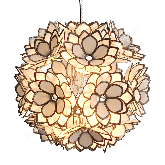 Elegant Capiz Flower Pendant 3D model image 4