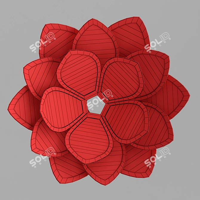 Elegant Capiz Flower Pendant 3D model image 5