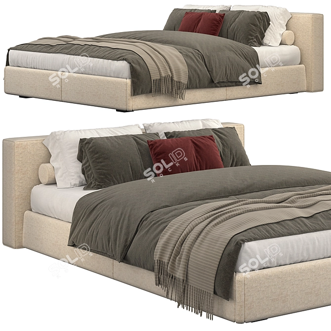 Alivar Echo Bed: Sleek and Modern Design 3D model image 1