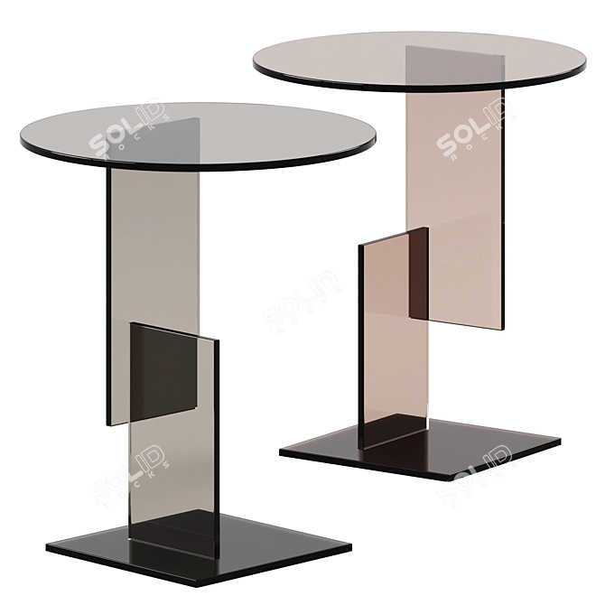 Sleek Glass Coffee Table 3D model image 1