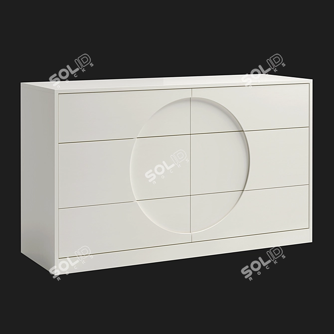 West Elm Circle Dresser: Modern and Spacious 6-Drawer 3D model image 1