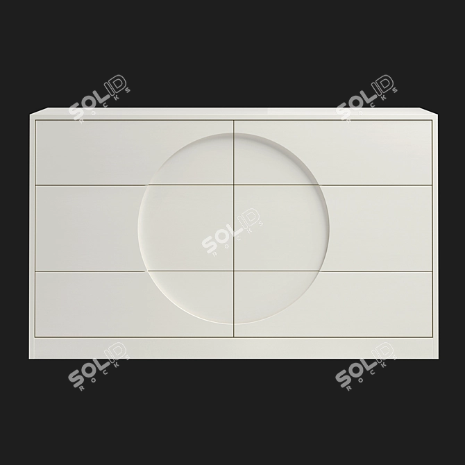 West Elm Circle Dresser: Modern and Spacious 6-Drawer 3D model image 2