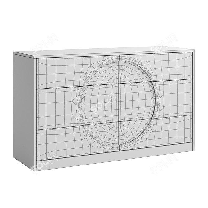 West Elm Circle Dresser: Modern and Spacious 6-Drawer 3D model image 3