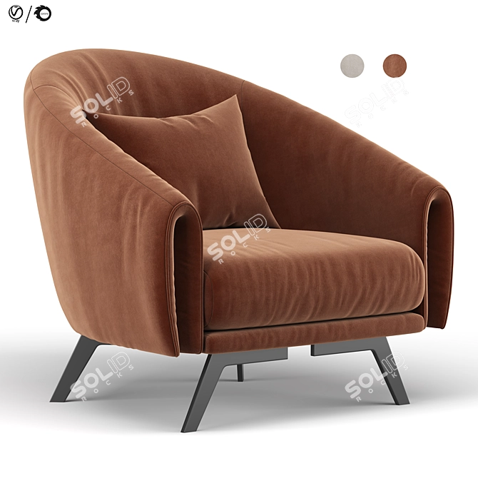 Sleek Saddie Armchair: Modern 2013 Design 3D model image 1