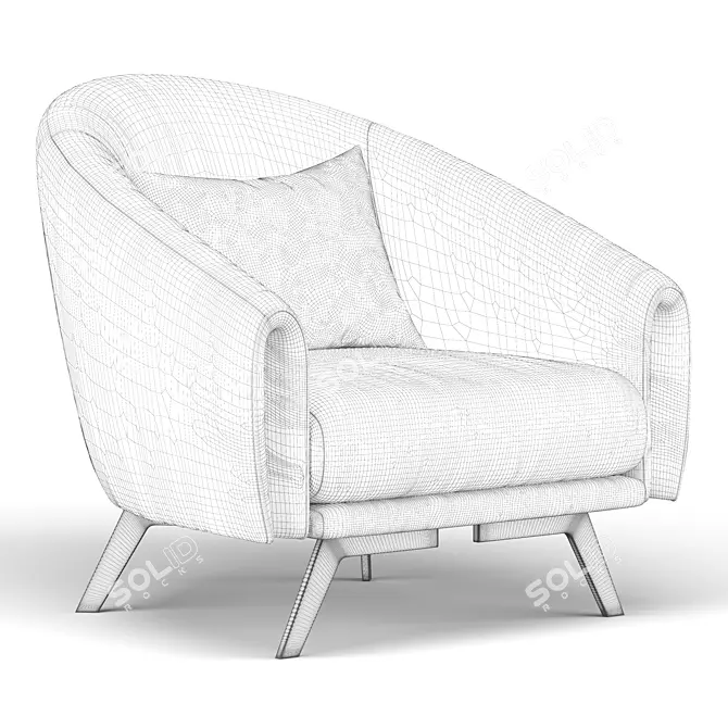 Sleek Saddie Armchair: Modern 2013 Design 3D model image 5