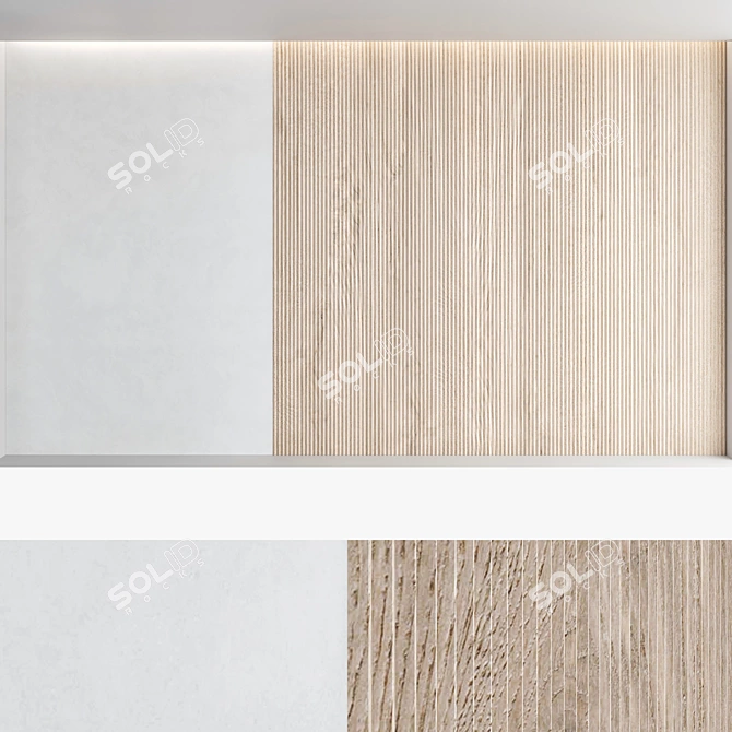 Decorative Wood Panel Set 3D model image 4