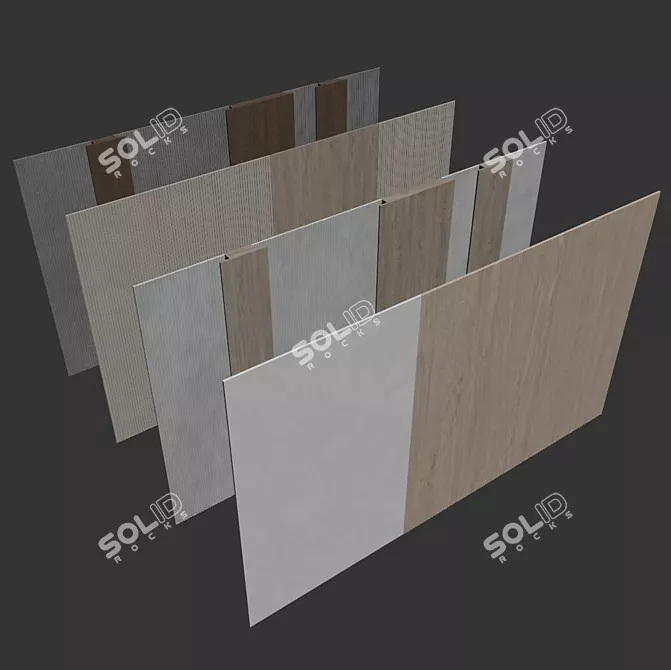 Decorative Wood Panel Set 3D model image 6