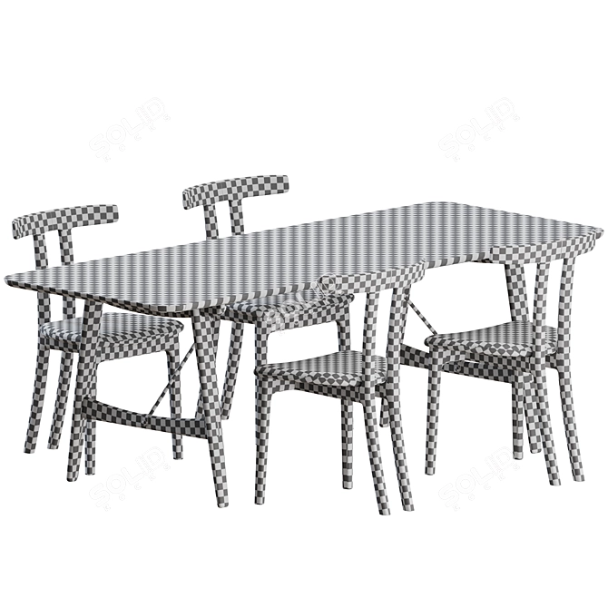 Modern Scandinavian Dining Set by Carl Hansen 3D model image 2