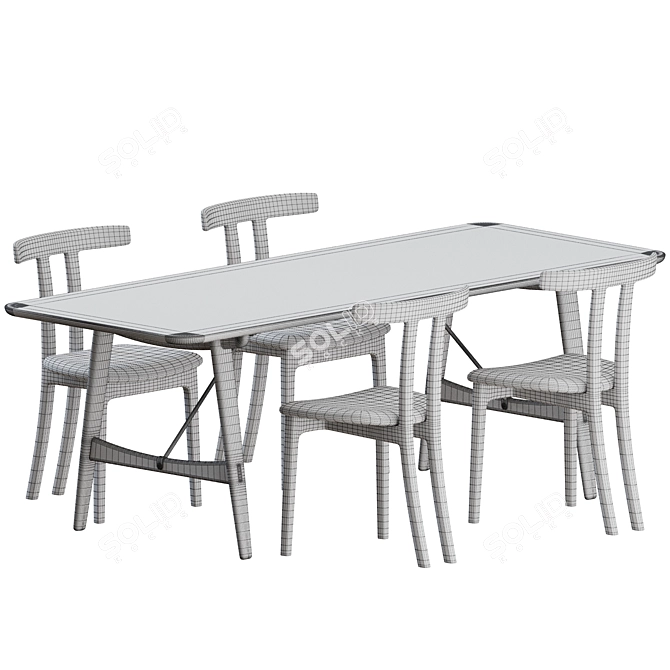 Modern Scandinavian Dining Set by Carl Hansen 3D model image 3