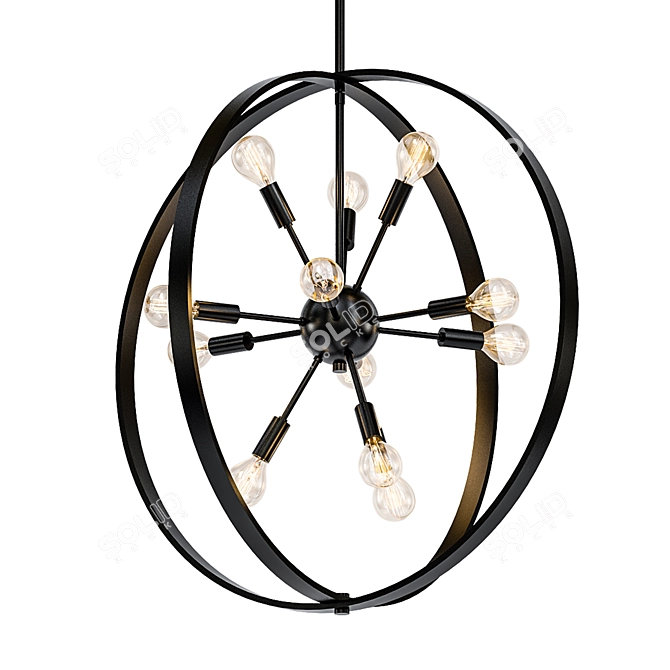 Elegant Bronze 12-Light Chandelier 3D model image 1