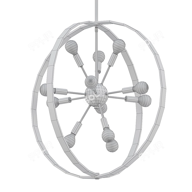 Elegant Bronze 12-Light Chandelier 3D model image 2