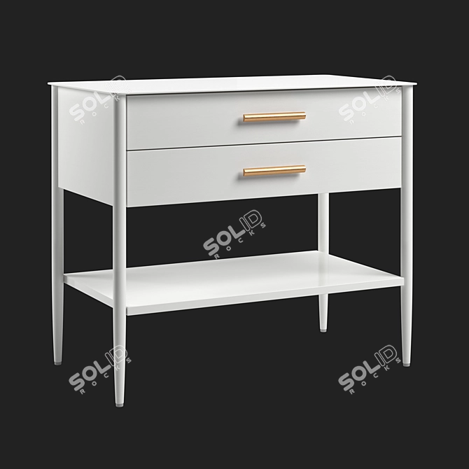 Metalwork Grand Nightstand: Stylish and Functional 3D model image 1