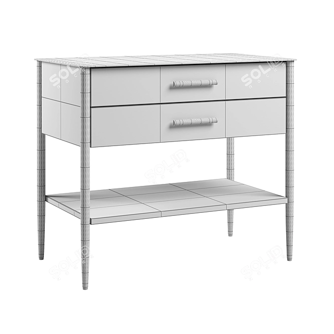 Metalwork Grand Nightstand: Stylish and Functional 3D model image 3