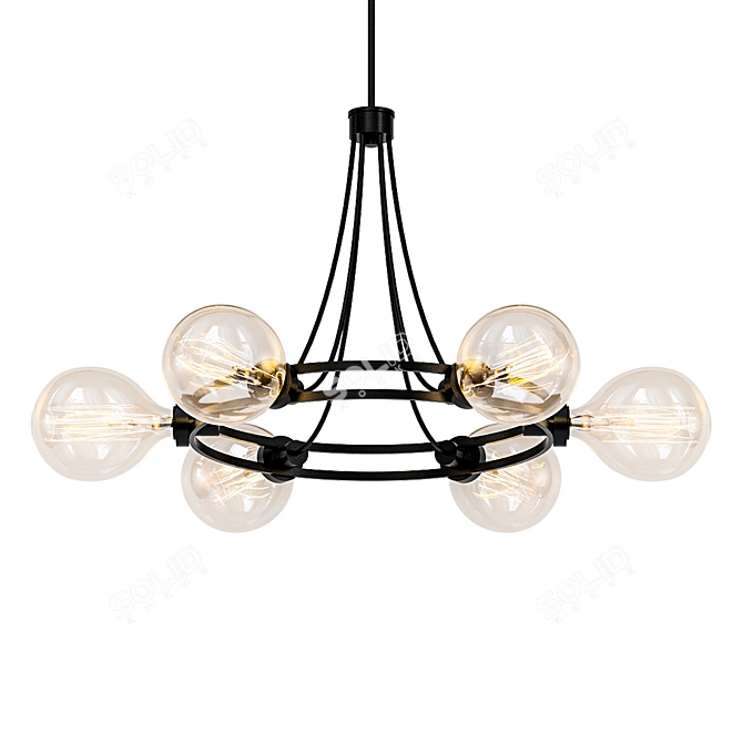 Elegant Dark Bronze Chandelier 3D model image 1