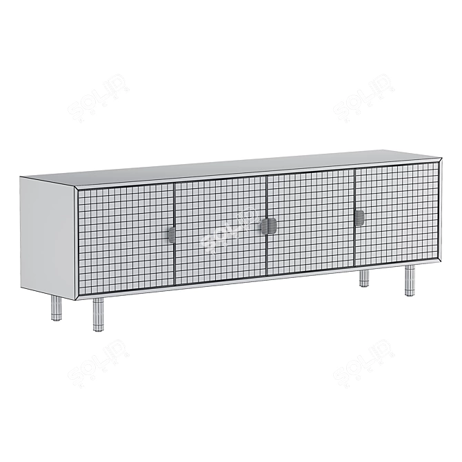 Elegant Capiz Media Console by West Elm 3D model image 2