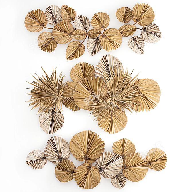 Eco Wall Decor: Bouquet of Dried Flowers 3D model image 4