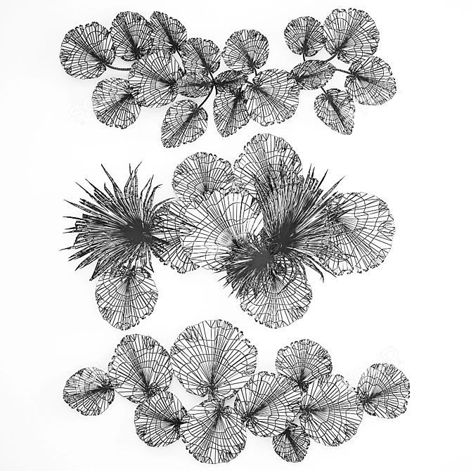 Eco Wall Decor: Bouquet of Dried Flowers 3D model image 9