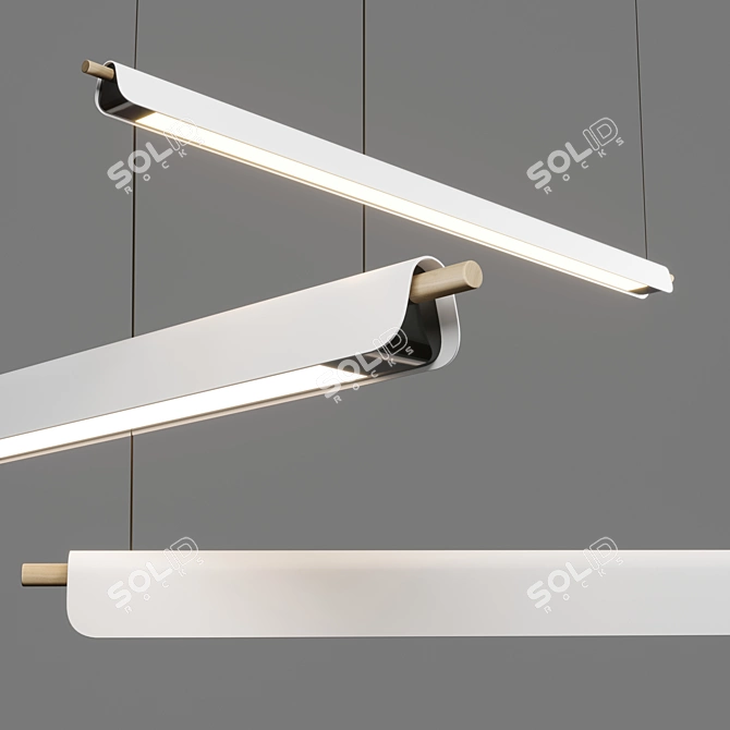 Sleek Trapets Pendant Light 3D model image 3