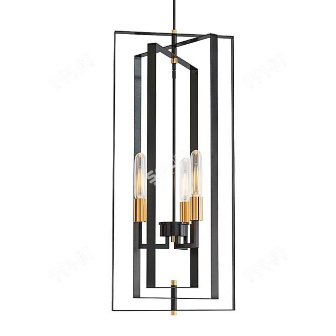 Dewees 3-Light Geometric Chandelier 3D model image 1