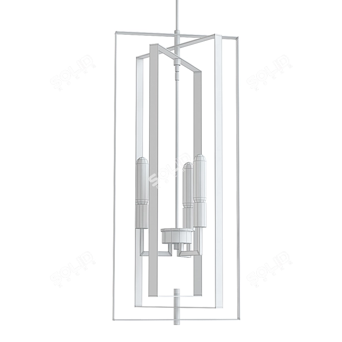 Dewees 3-Light Geometric Chandelier 3D model image 2