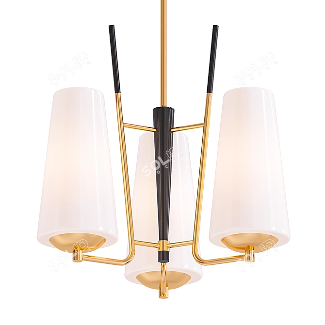 Elegant French Modernist Chandelier 3D model image 1