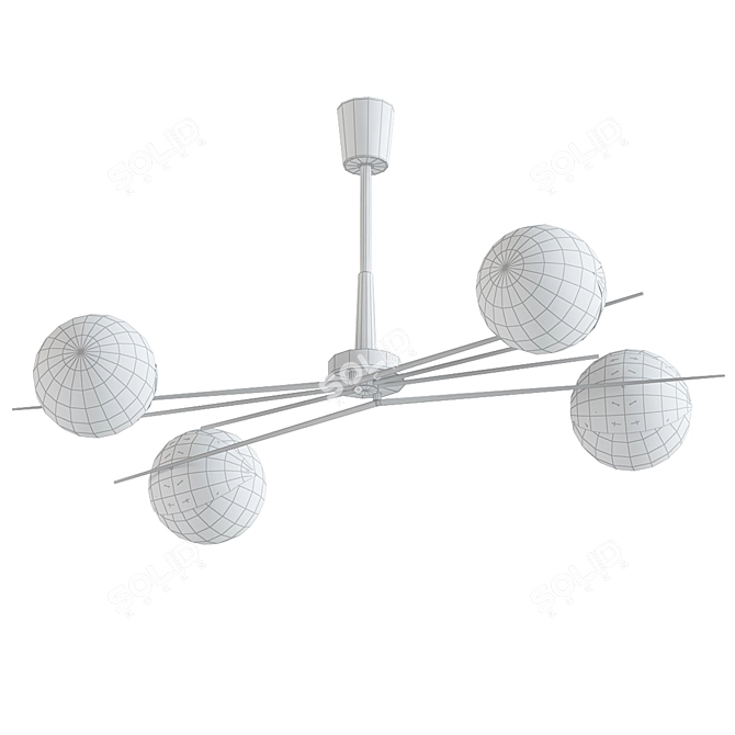 French Sputnik Ceiling Light 3D model image 2