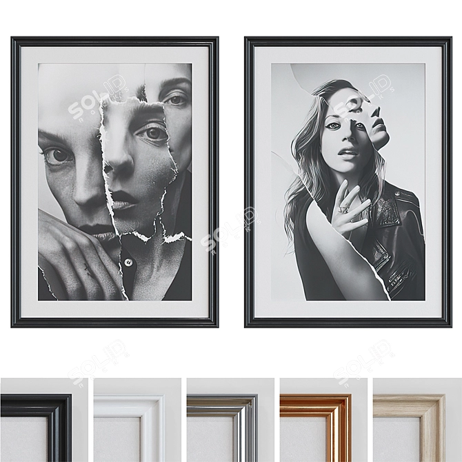 Modern Frame Set: Abstract Portraits 3D model image 1