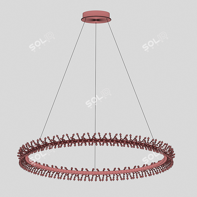 Modern Crystal LED Pendant Lamp - Laurel 3D model image 2