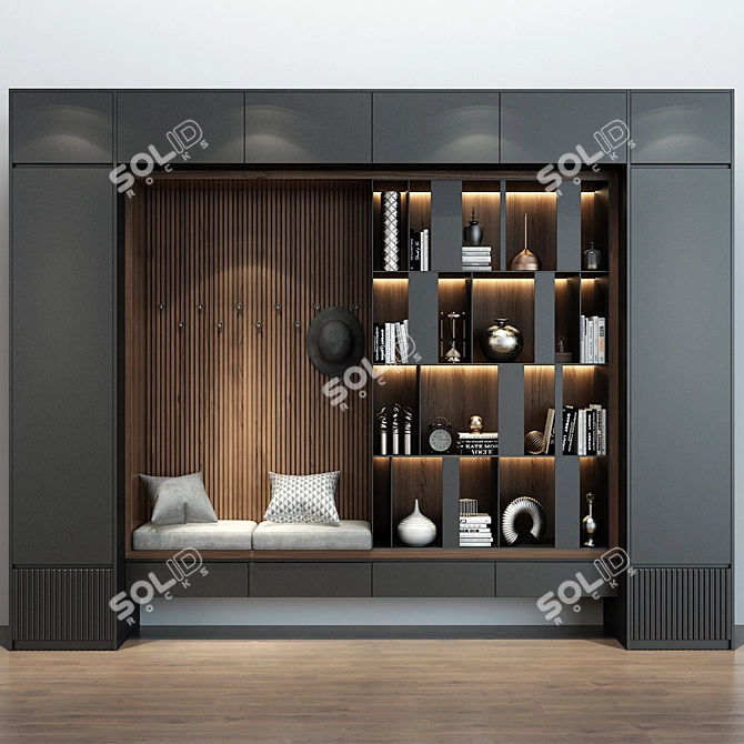  Modern Hallway Cabinet Set 3D model image 1