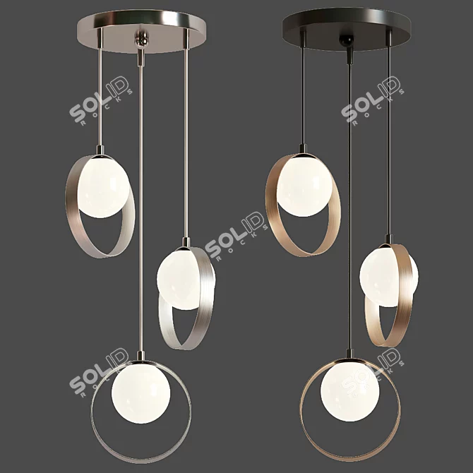 Modern Glass Pendant Lamp 3D model image 3