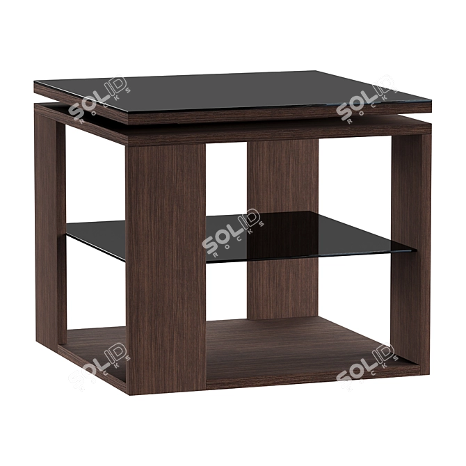 Compact Glass Magazine Table 3D model image 2