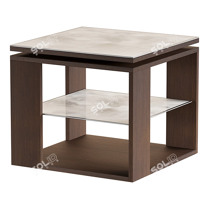 Compact Glass Magazine Table 3D model image 4