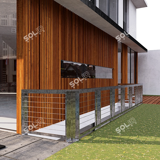 Sleek Modern House Design 3D model image 3