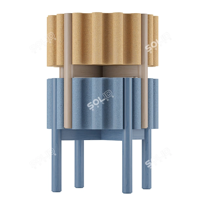 Sleek Drum Stool: Contemporary Design 3D model image 2