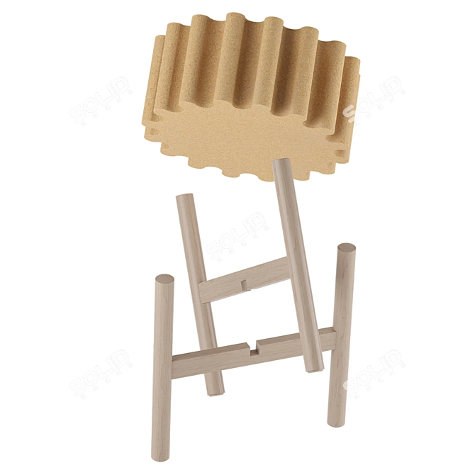 Sleek Drum Stool: Contemporary Design 3D model image 3