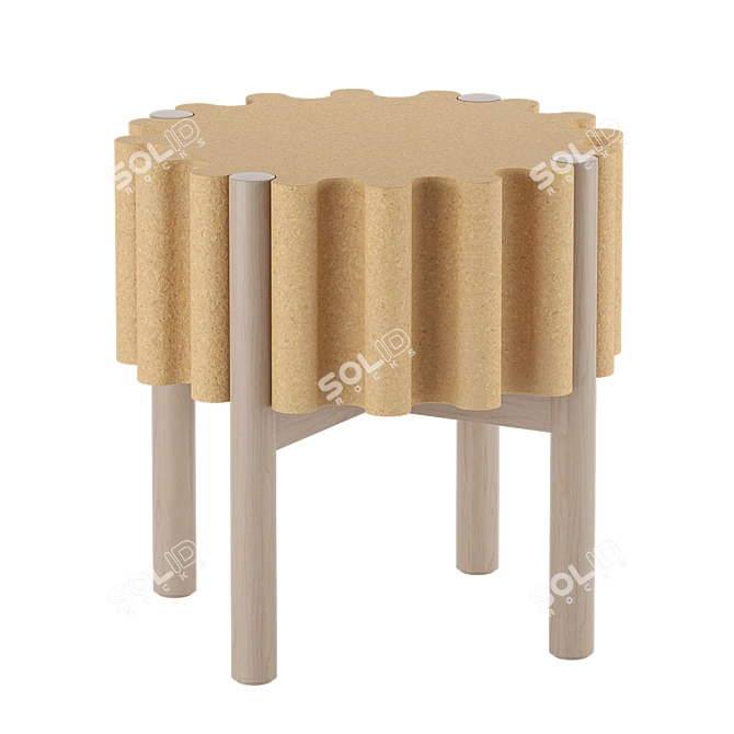 Sleek Drum Stool: Contemporary Design 3D model image 5