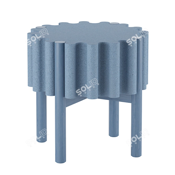 Sleek Drum Stool: Contemporary Design 3D model image 6