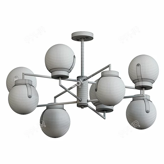 Elegant Shades Ceiling Chandelier 3D model image 2