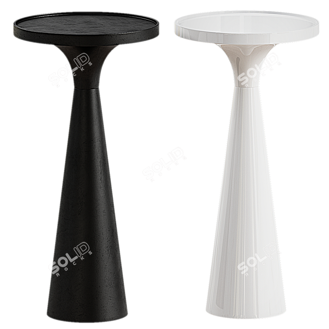 Minimalist Aluminium Side Table - Floss Black 3D model image 1