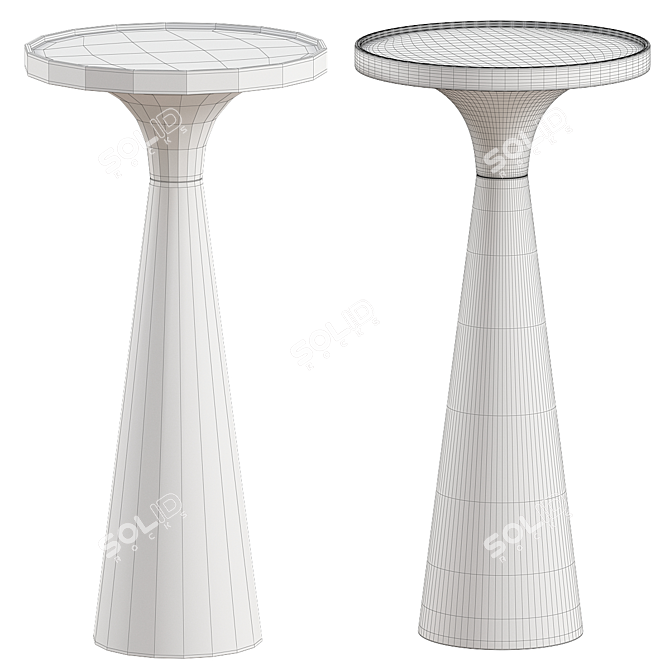 Minimalist Aluminium Side Table - Floss Black 3D model image 2