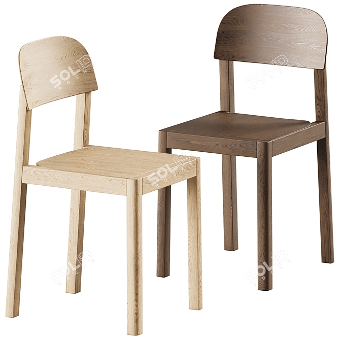 Muuto Wooden Workshop Chair 3D model image 1