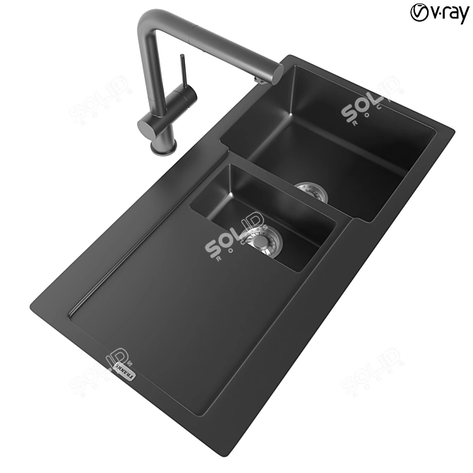 Versatile Kitchen Sink Collection 3D model image 3