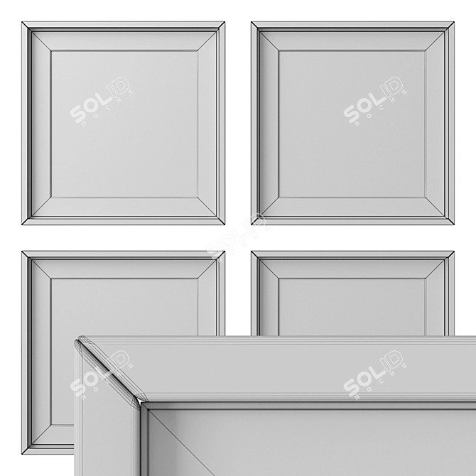 4-Piece Wall Painting Set - Various Frame Colors 3D model image 5