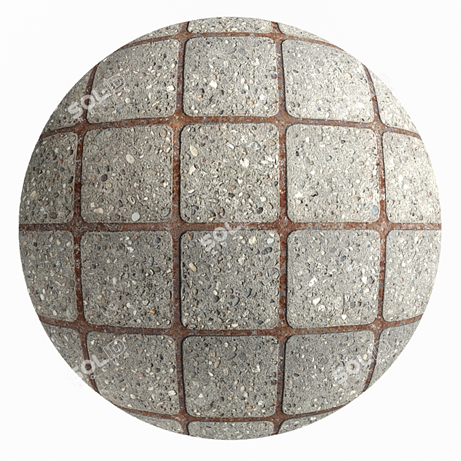 Artisan Concrete Tile: 4K PBR Texture 3D model image 2