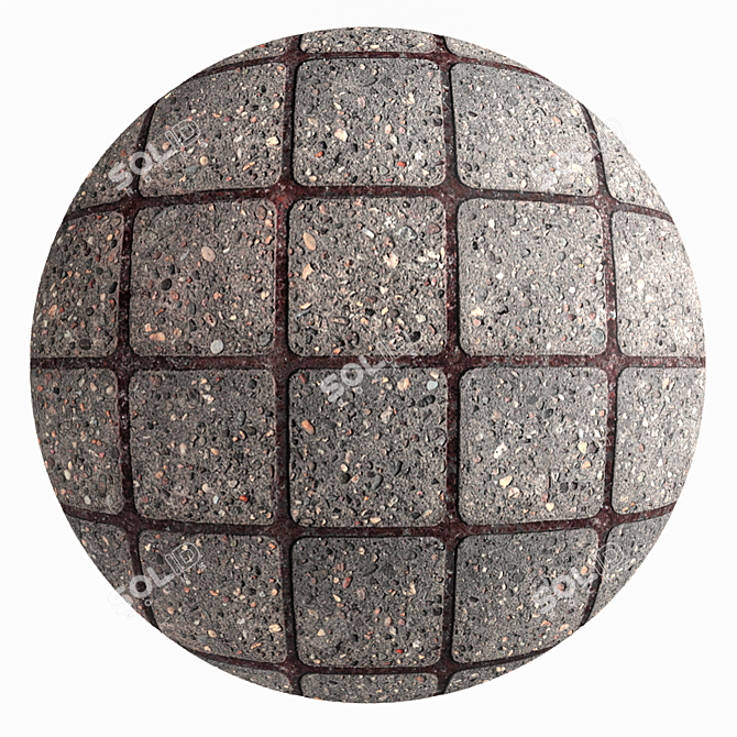 Artisan Concrete Tile: 4K PBR Texture 3D model image 3