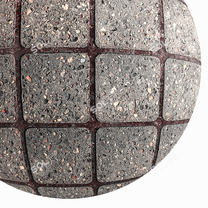 Artisan Concrete Tile: 4K PBR Texture 3D model image 4