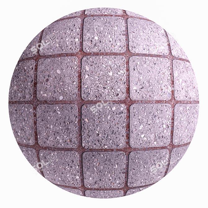 Artisan Concrete Tile: 4K PBR Texture 3D model image 5