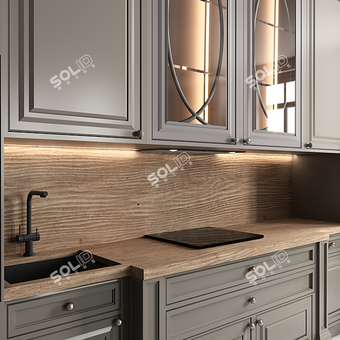 Modern Kitchen 3D Model 3D model image 3