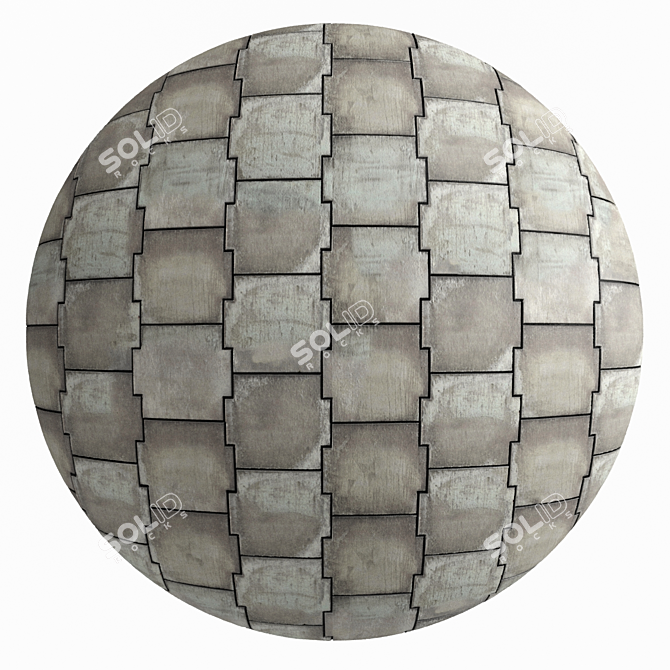 Concrete Plates: Artisan Tile Material 3D model image 2